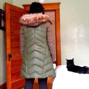 Waxed down puffer jacket